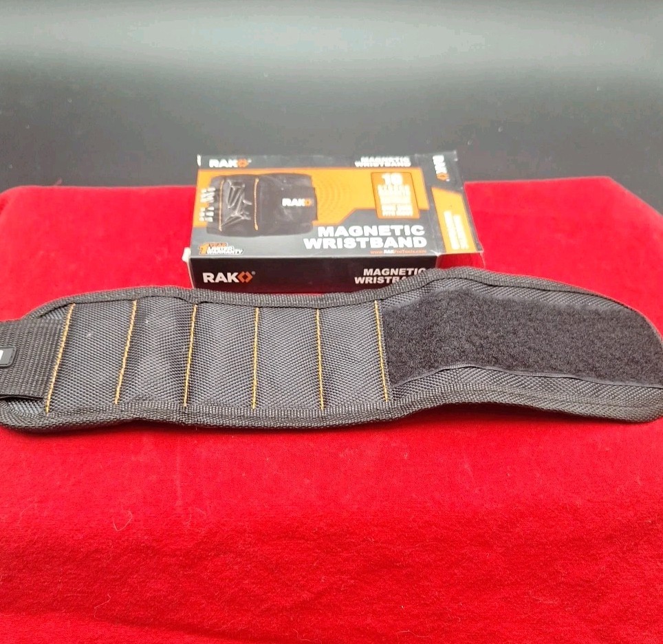 RAK MW10SM Magnetic Wristband Tool Organizer- 3rd Hand Holds Nails-Washers Etc