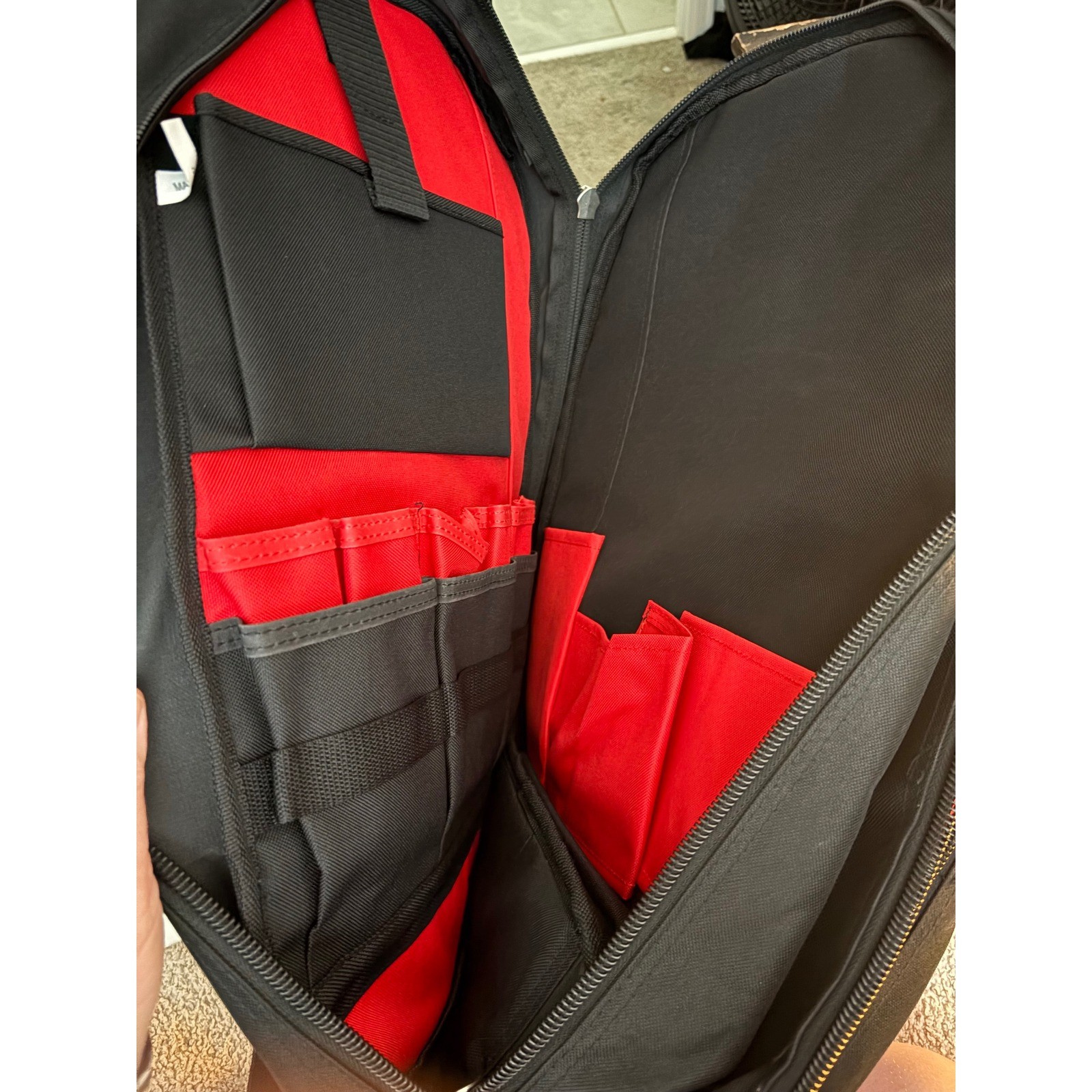 Hilti Professional Tool Backpack Black Red Heavy Duty Multi-Pocket Organizer Bag