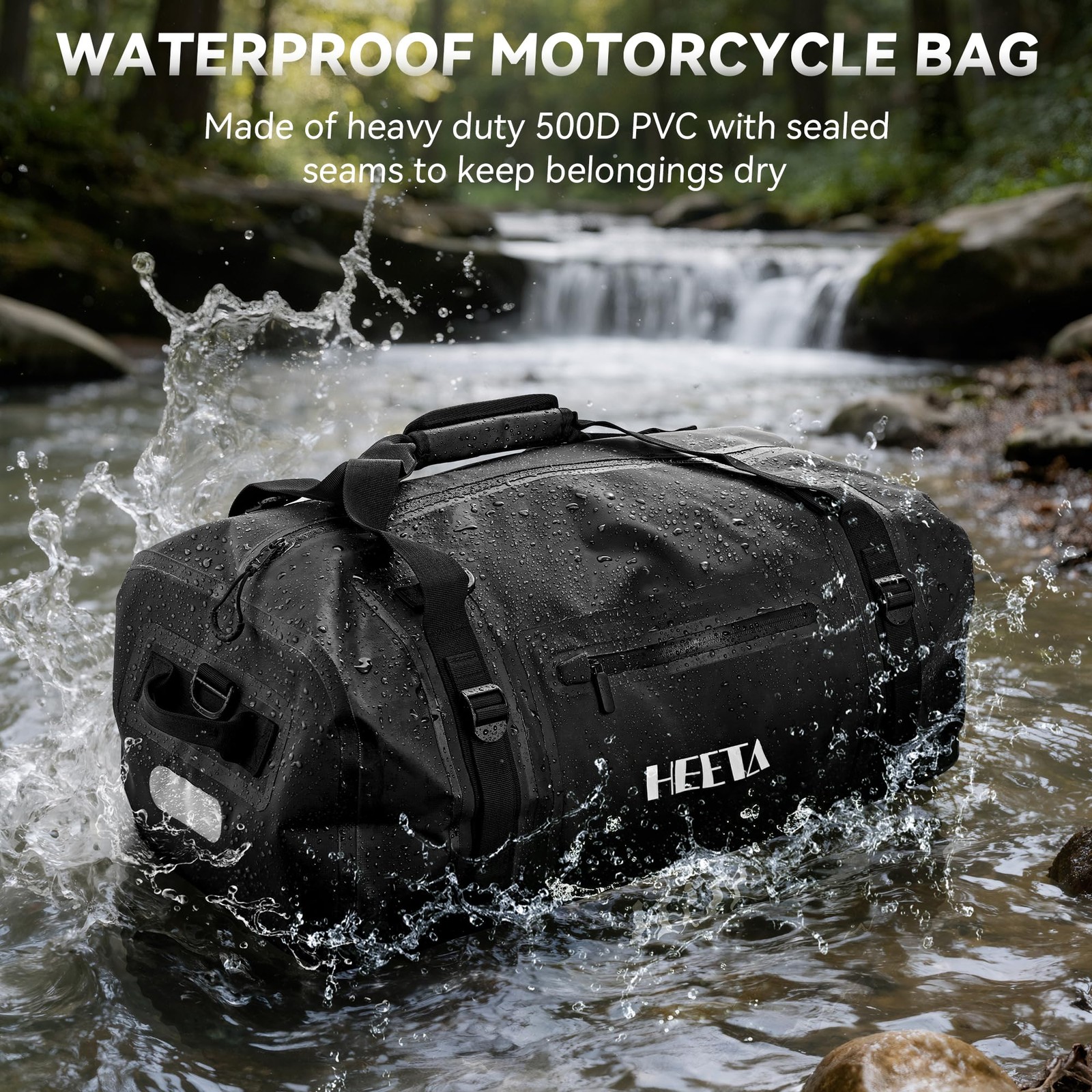 Waterproof Motorcycle Dry Bag 30L Duffel Luggage for Camping & Boating