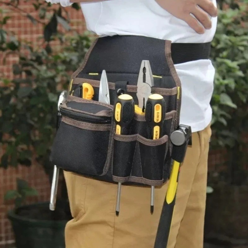 Electrician Waist Pocket Belt Tool Pouch Bag, Hardware Toolkit Work Organizer