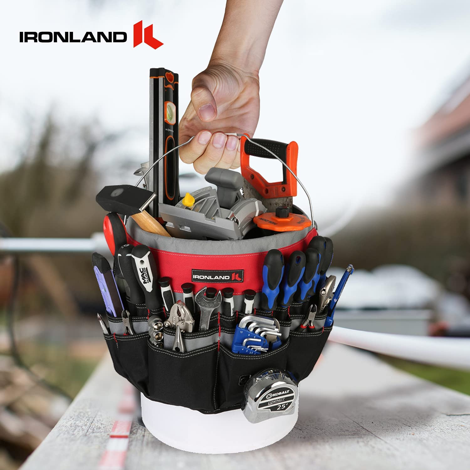 Bucket Tool Organizer Fit 3.5-5 Gallon Bucket, 51 Pockets, Bucket Tool Caddy Org