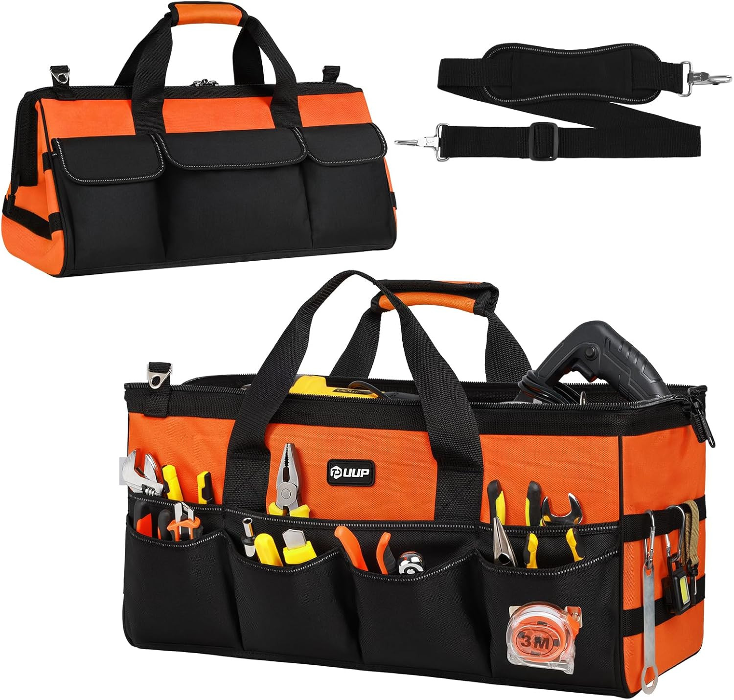 20″ Heavy Duty Tool Bag w/ 16 Pockets Zippered Tool Organizer Storage
