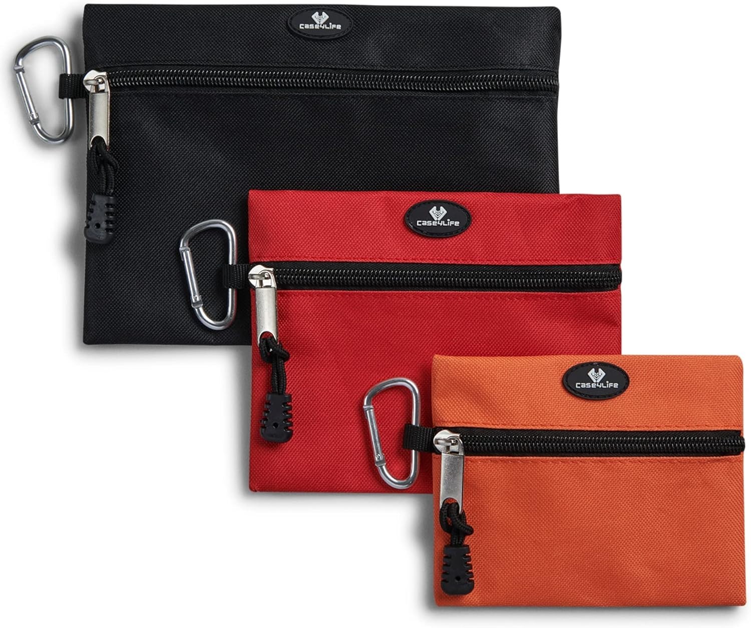 Heavy Duty Tool Pouch Bag Organizers with Carabiner Set of 3 colors New