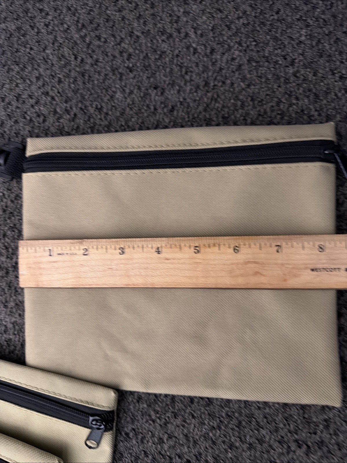 Canvas Utility Zipper Pouch Lot 5 Olive Green Tool Gear Storage Clip Bags New