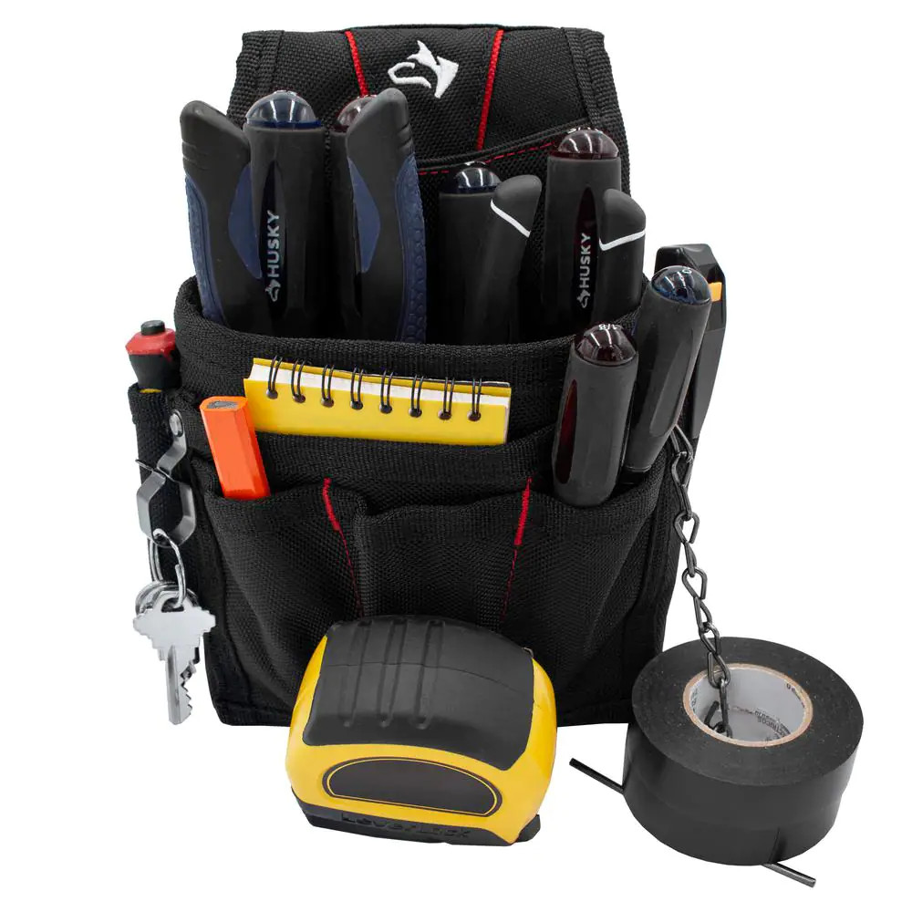 9-Pocket Black Maintenance Tool Pouch