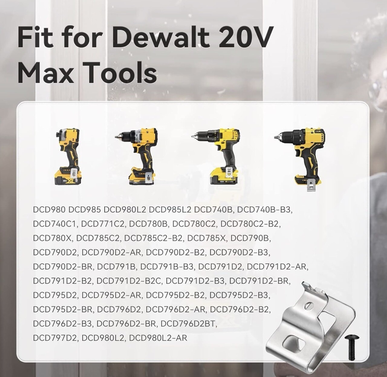 6 PCS For DEWALT 20V Drill Driver N268241 N169778 N086039 Tools Belt Clip Hook
