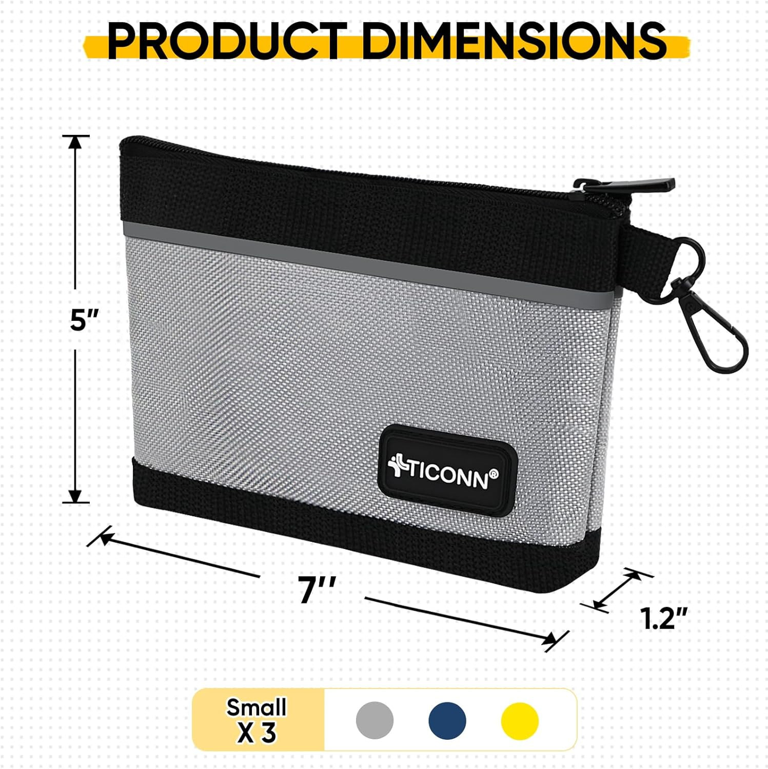 Tool Pouches with Zipper, 1680D Oxford Small Tool Bags, Waterproof Utility Bag Z