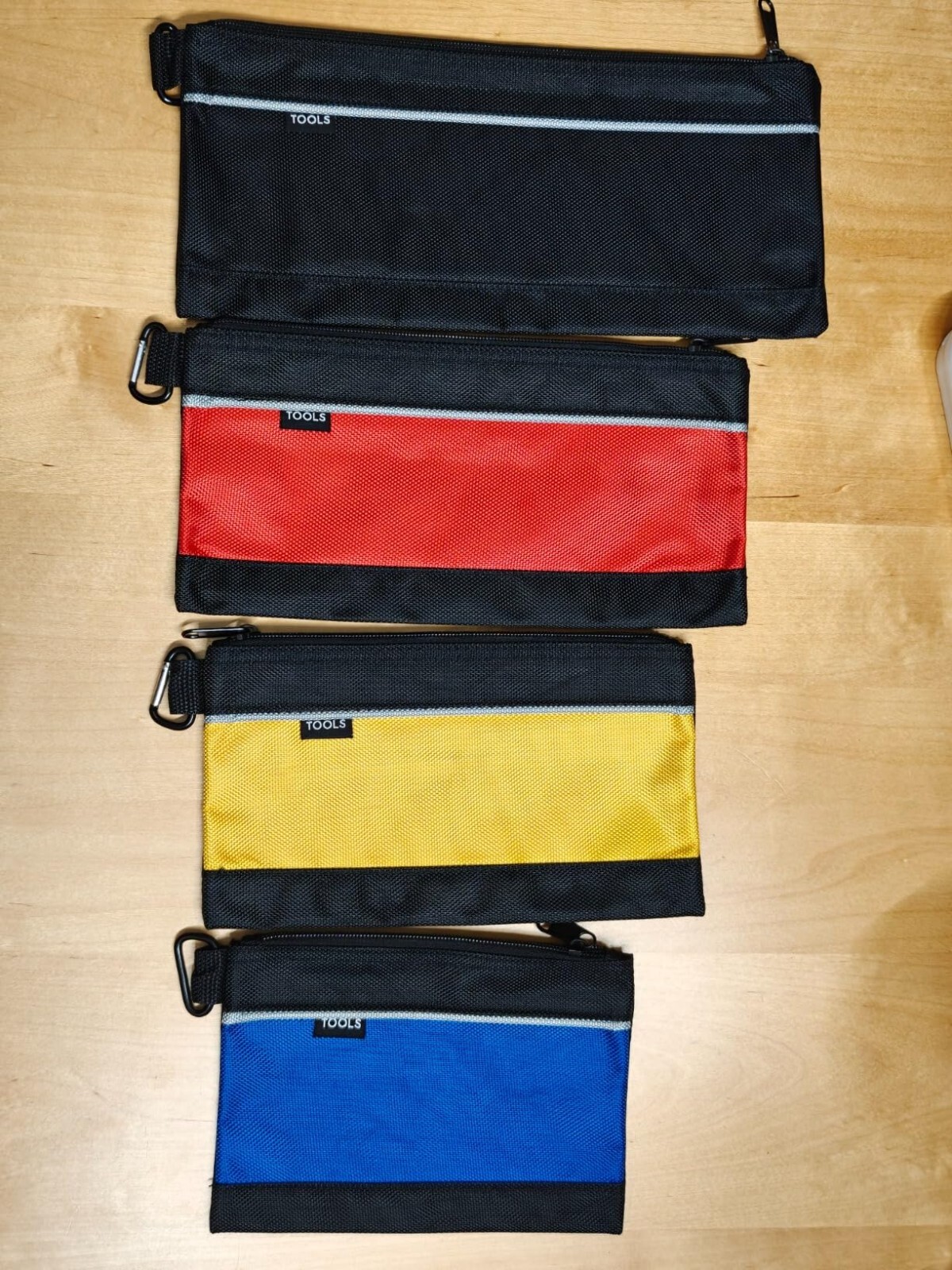 4 Pack Tool Pouch, Small Tool Bag with Zipper Oxford 12.6″L x 7.9″W x 0.7″H