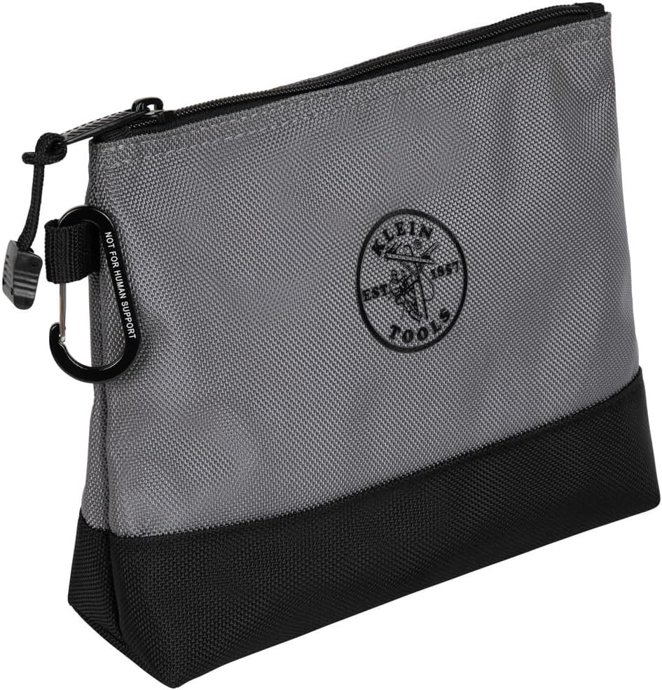 Klein Tools 55569 Stand-Up Zipper Bag Tool Pouch with Carabiners, Reinforced Gus