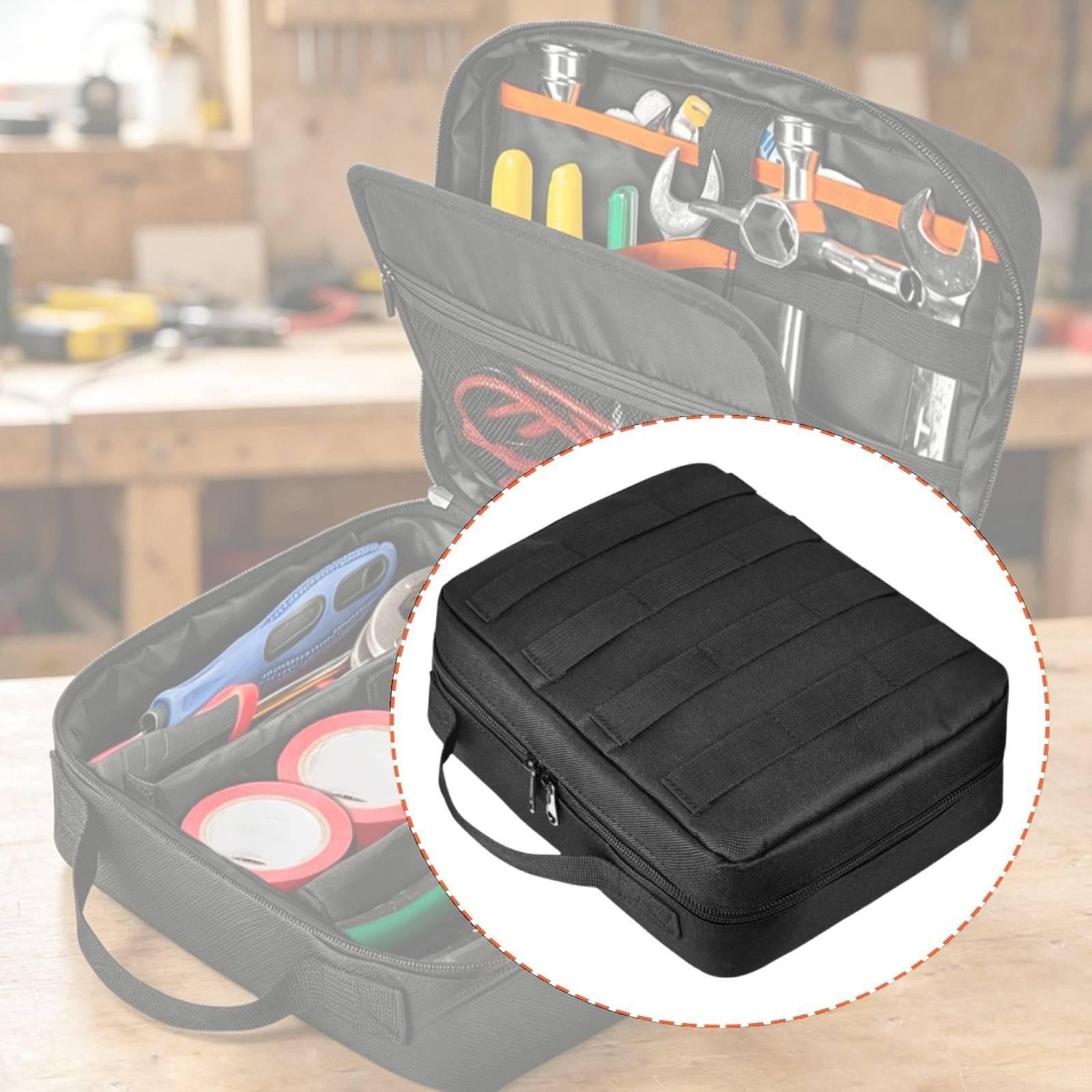 Tool Storage Bag Tote with Compartment Elastic Band with Handle for Mechanical
