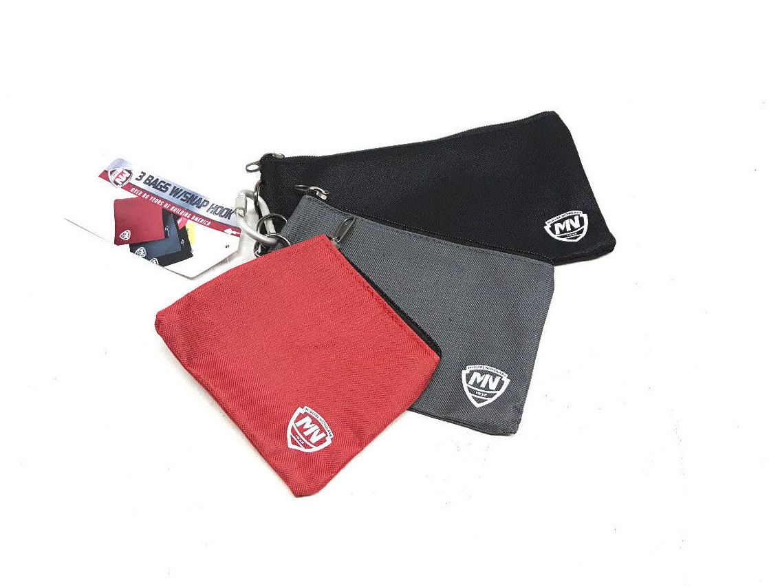 Mcguire-Nicholas 3 Bags with Snap Hook 1002 Red, Black, and Grey