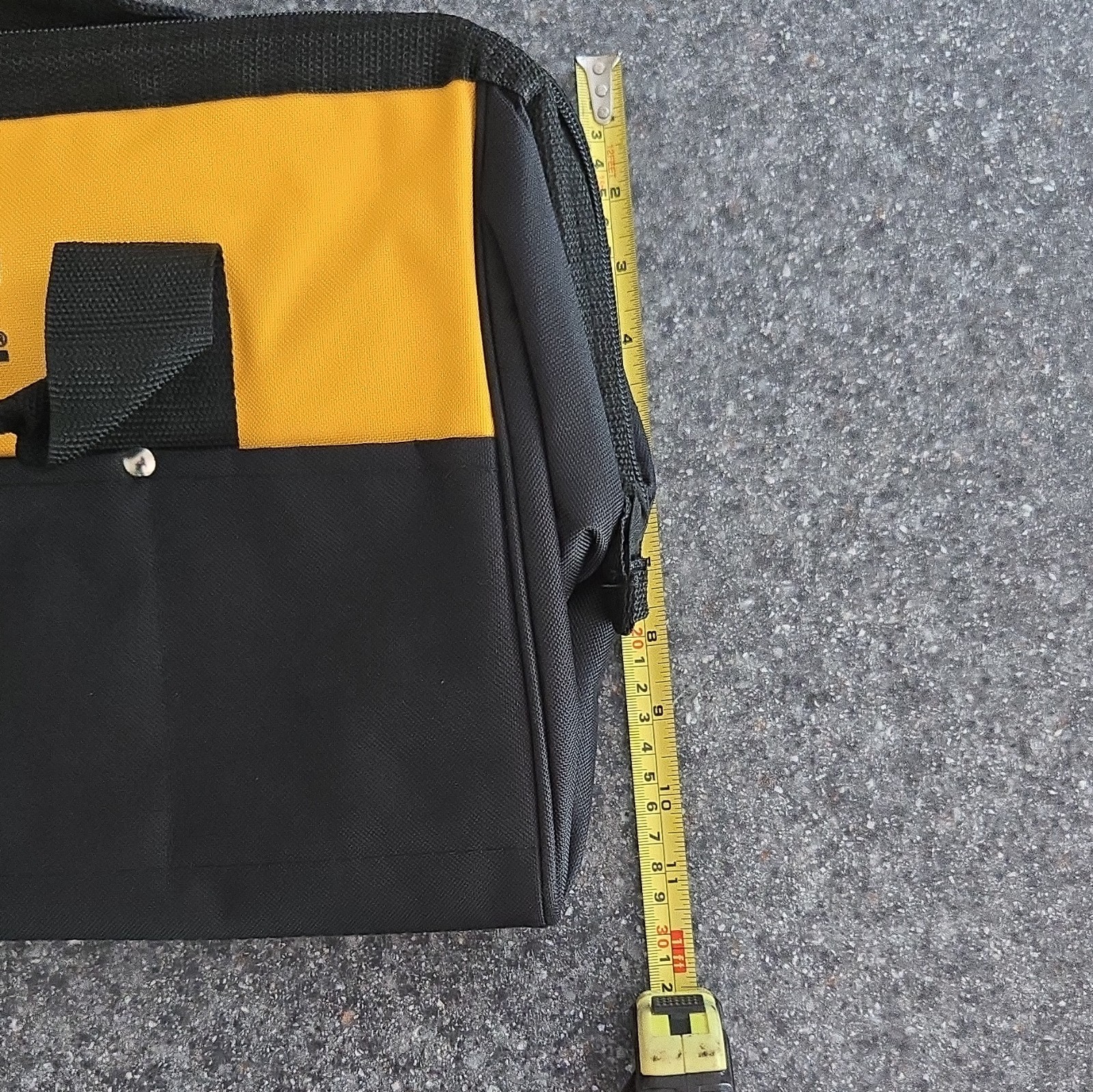 DEWALT Tool Bag Nylon Black/Yellow Zipper Closure With Handles 19″x12″