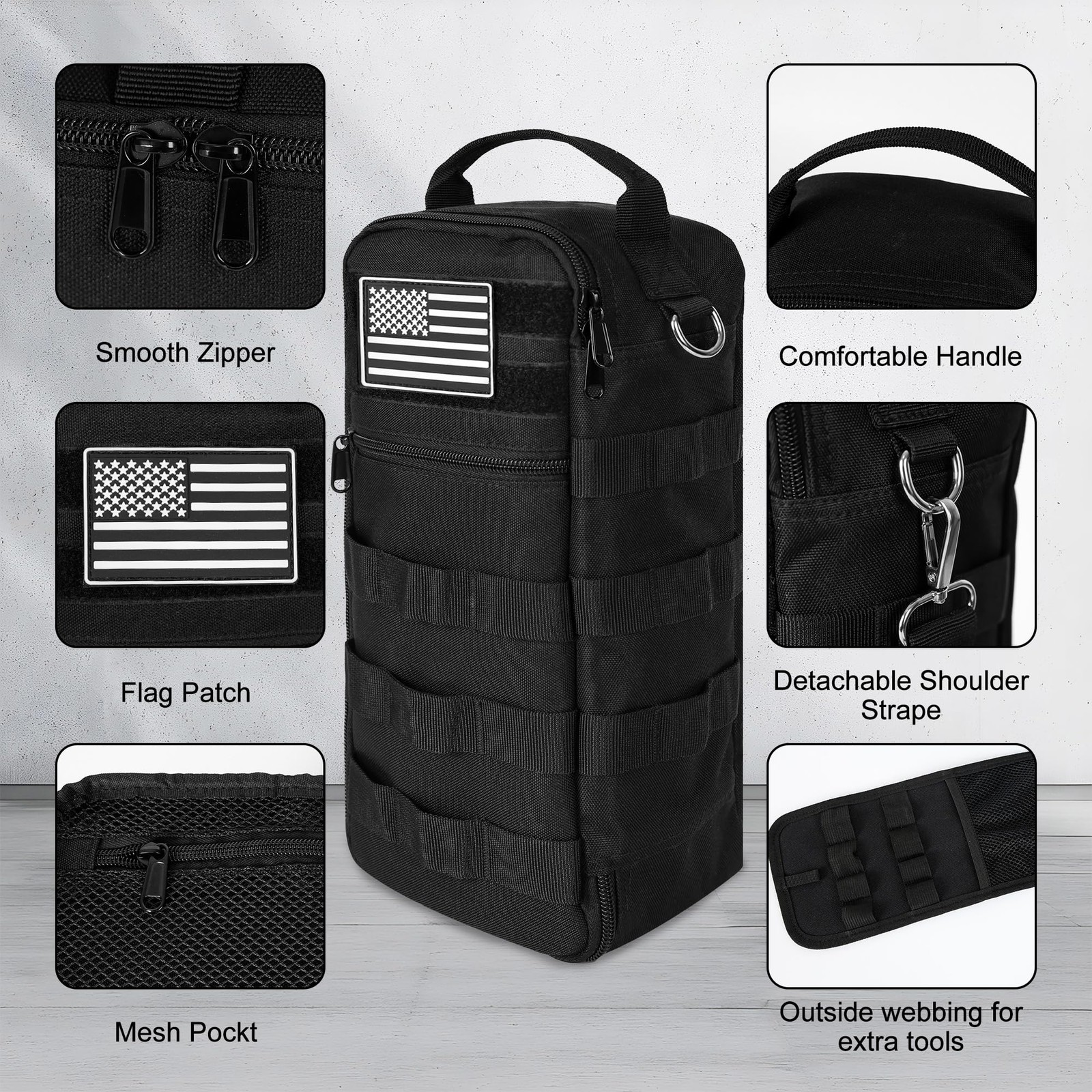 13 Inch Portable Small Tool Bag, Heavy Duty Tool Organizer Bag with Shoulder …