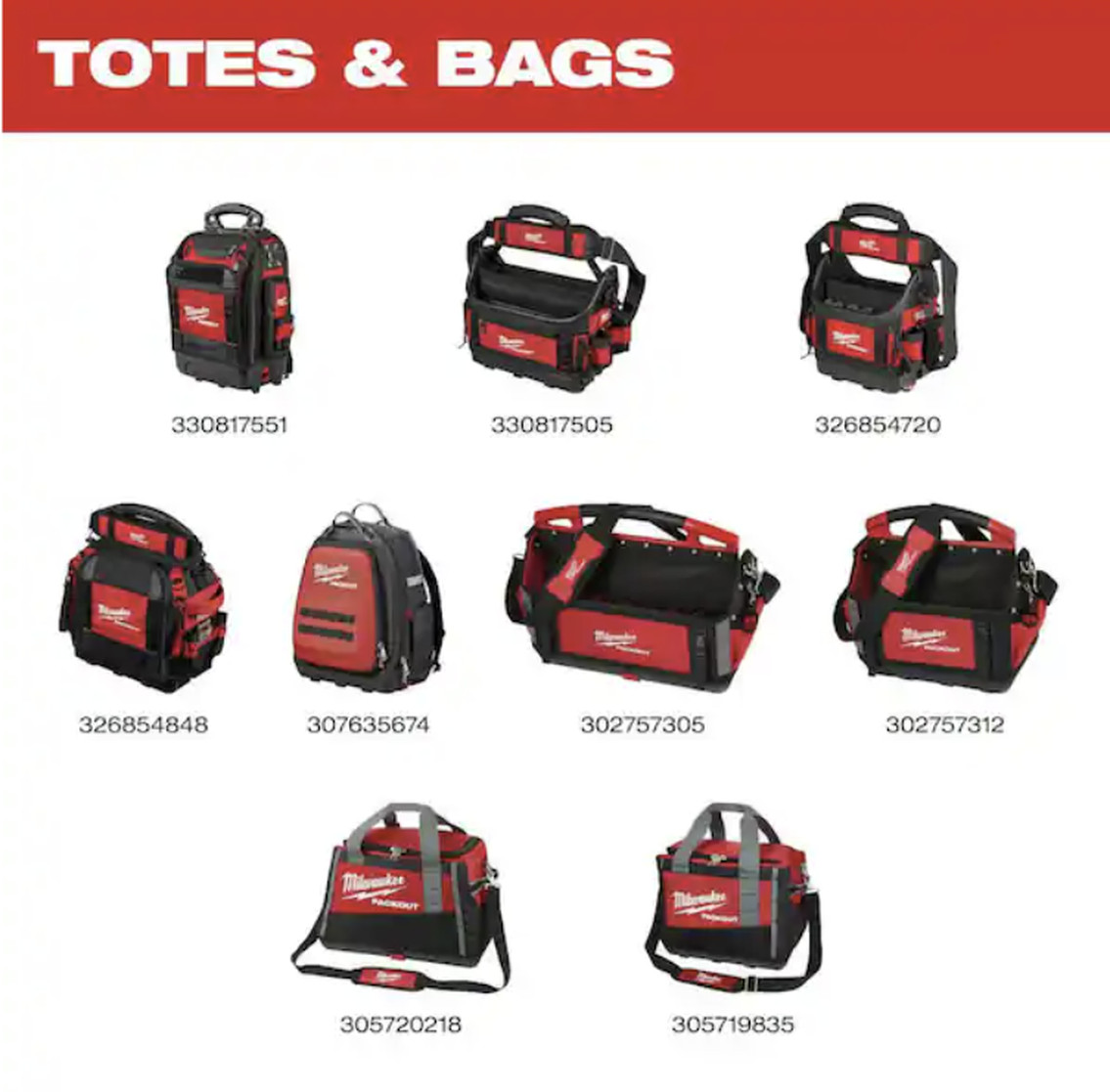 Milwaukee PACKOUT 15 in Tool Bag Tote Red Black 1680D Ballistic