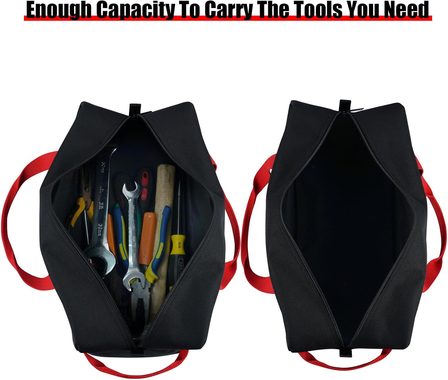 16 Inch Tool Bag Canvas Tool Tote Bags with Zipper Heavy Duty Portable Tool Bag