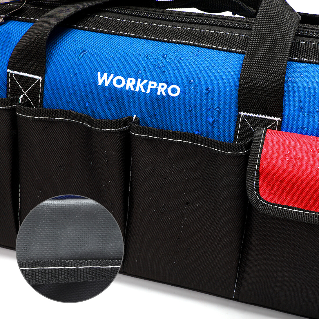 WORKPRO 18″ Storage Tool Bag Close Top Wide Mouth w/Shoulder Strap Sturdy Bottom