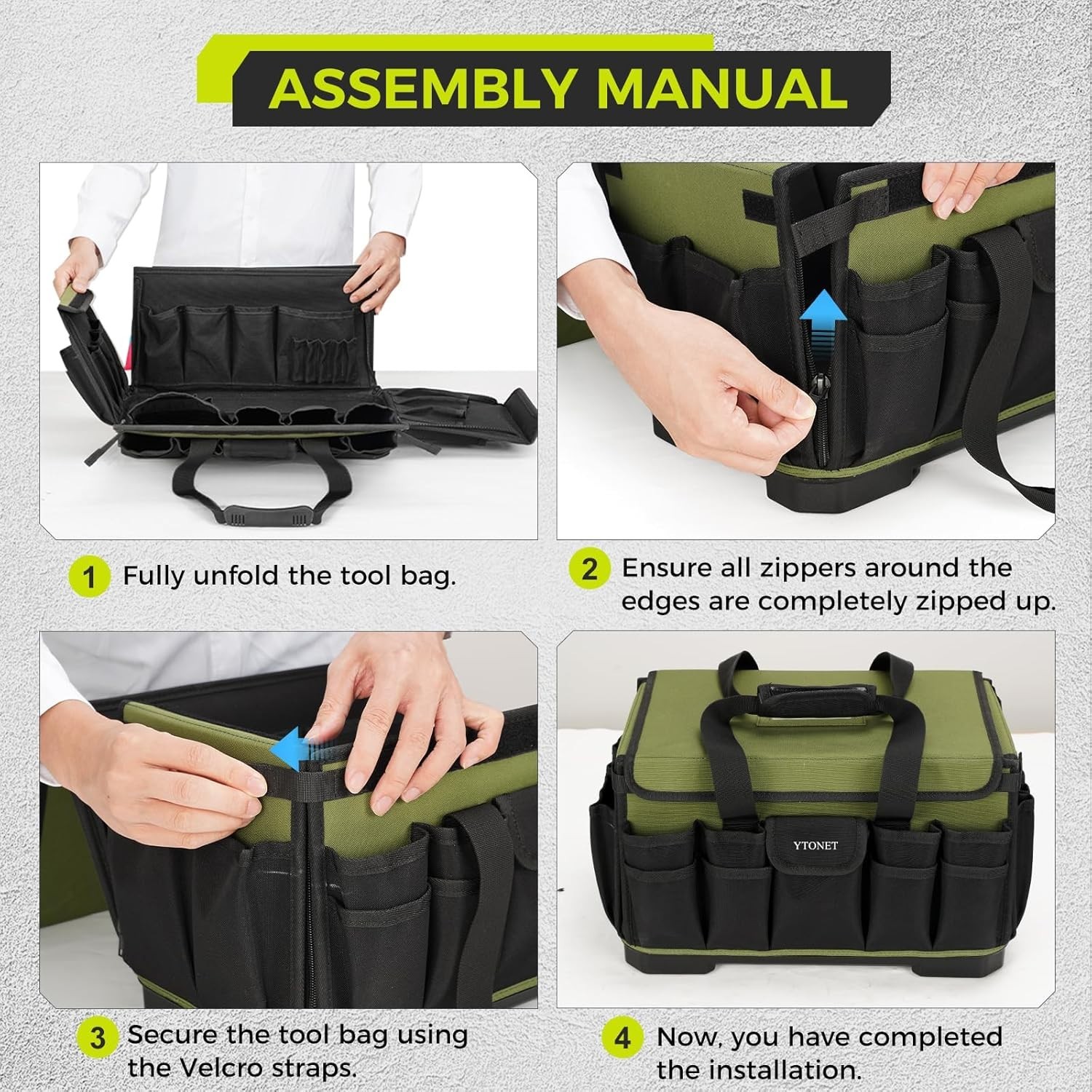 Extra Large 18-Inch Tool Bag – 46 Pocket Organizer for Electricians & Mechanics