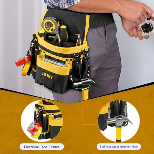 Tool Belt,Magnetic Tool Pouch,14-Pockets Tool Belts for Black&yellow