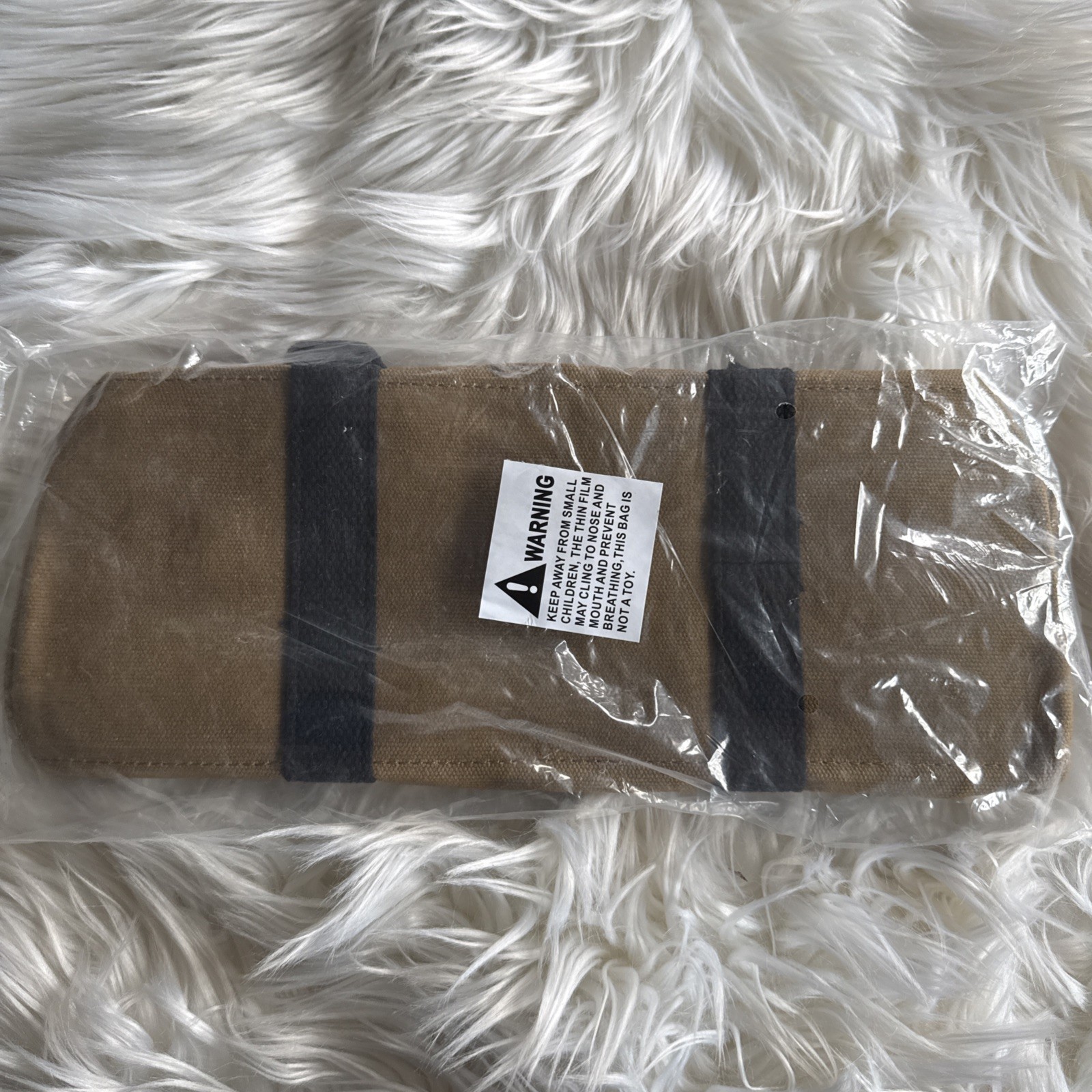 Readywares Small Utility Tool Bag Waxed Canvas Brown Brass Zipper Cotton Handle