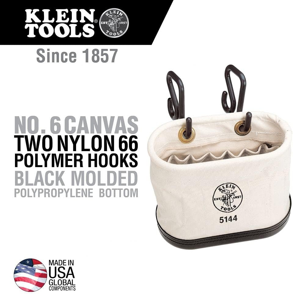 15-Pocket Aerial Oval Canvas Bucket with Hooks & 3-in-1 Socket Set
