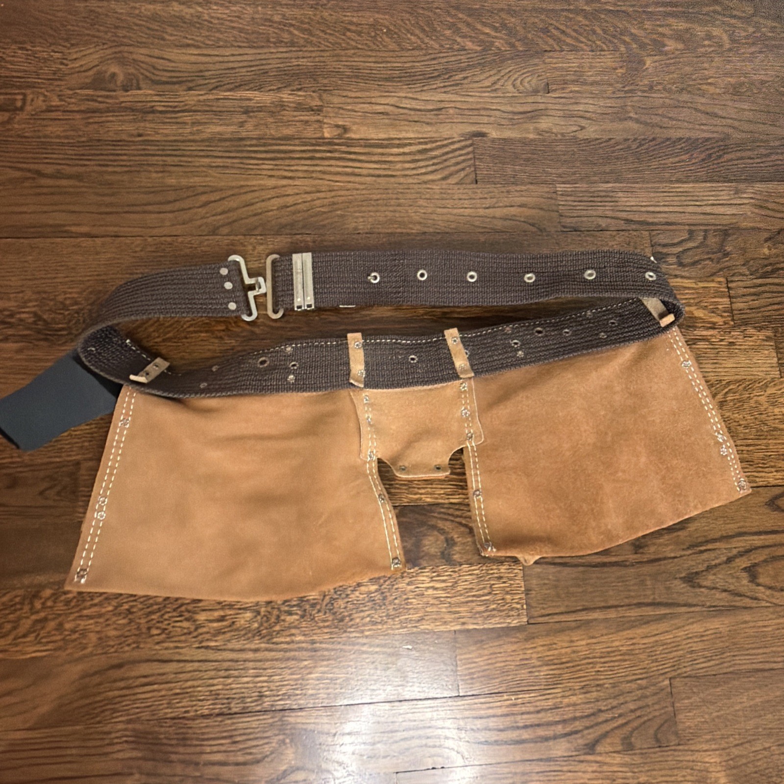 Nicholas Heavy Split Cowhide Handyman Leather Tool Belt 490X Pouch Carpenter EUC