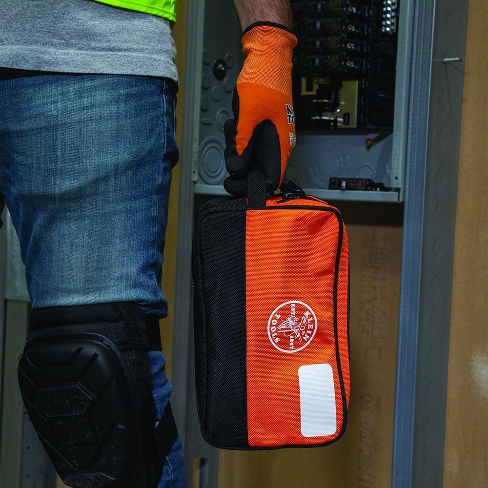 Tool Pouch with Dual Compartments Heavy Duty Polyester Organizer Bag 12 Inch