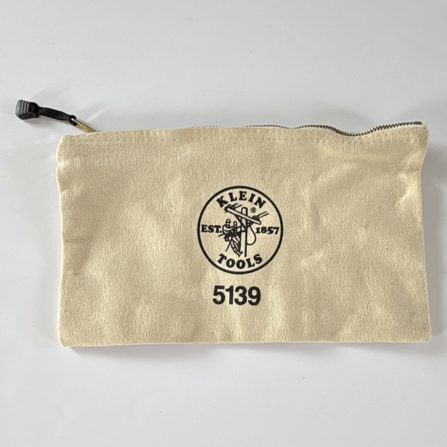Klein Tools 5139 Small Canvas Zipper Tool Pouch Beige 12x8x1 in