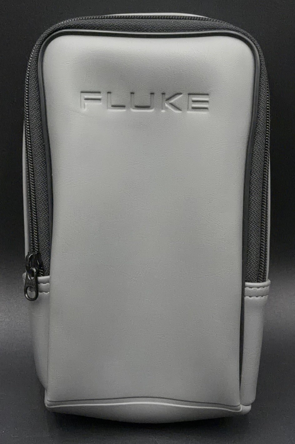 Fluke Zipper Tool Case Gray Faux Leather Tech Organizer Electrical Pouch Bag EX!