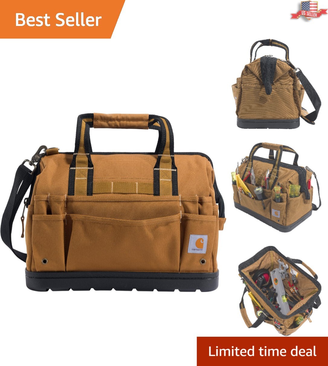 Rugged Legacy Tool Bag 2.0 – 16″, Molded Base, with 35 Pockets for Efficiency