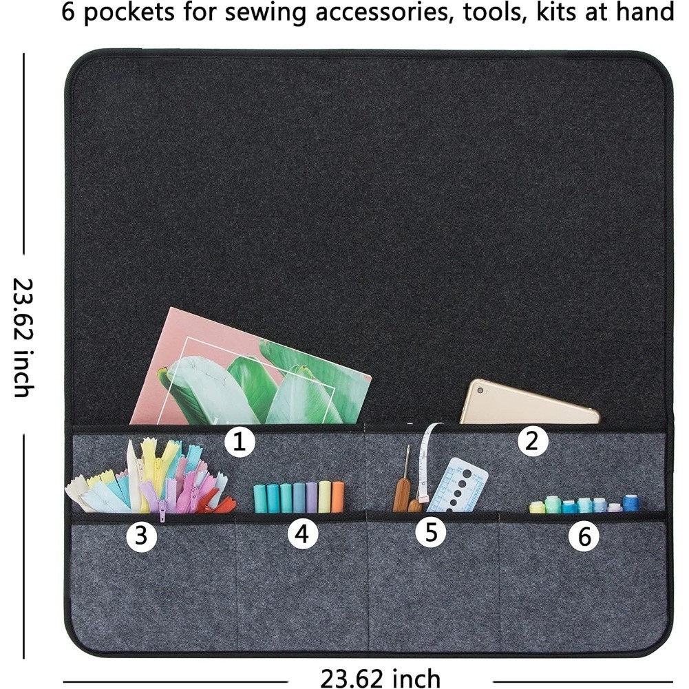 Sewing Machine Pad Felt Foldable 60x60cm Six Compartments for Table Setup