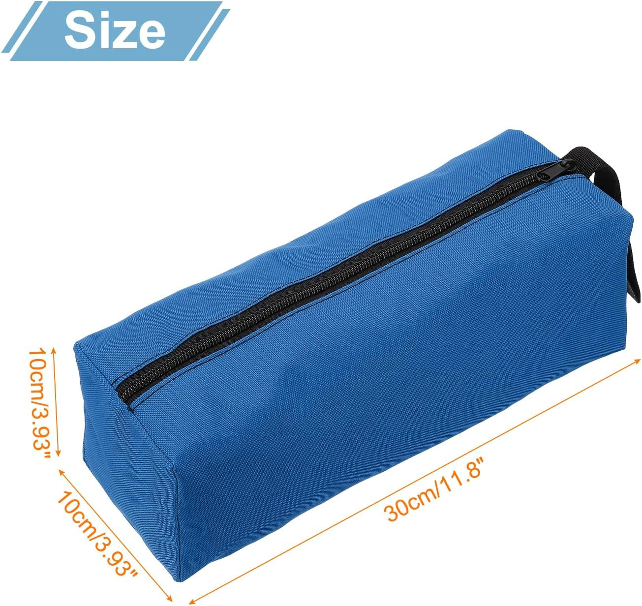 Zipper Utility Tool Bag 11.8X4X4 Inch Multi-Purpose Oxford Cloth Tote Tool Pouch