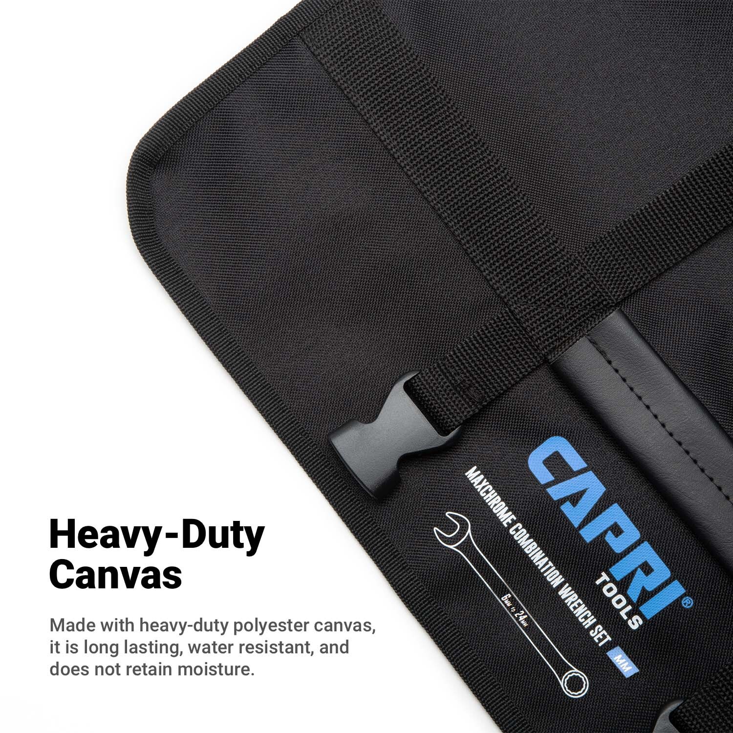 Capri Tools Wrench Roll Up Pouch, Metric, 19 Pockets