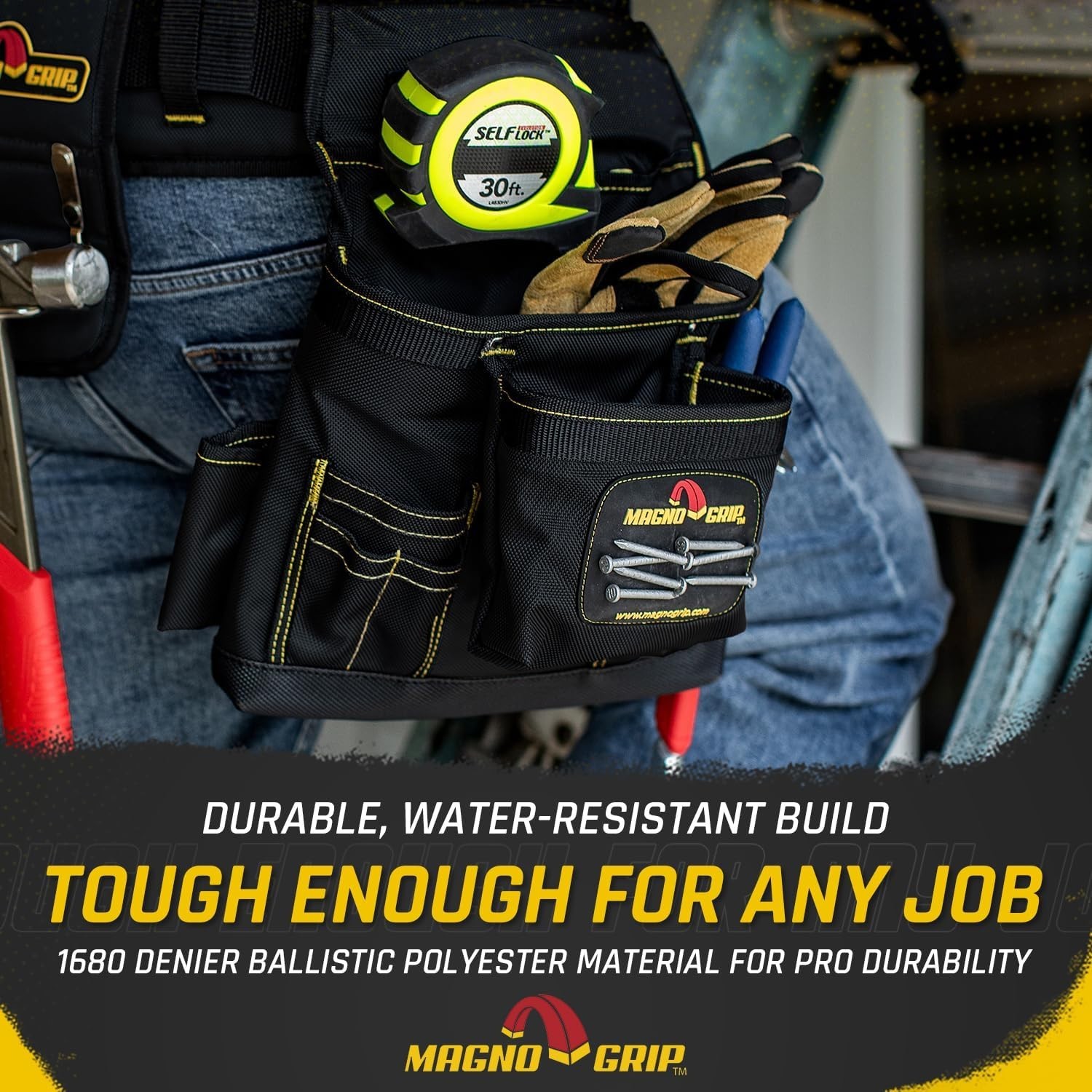 Ergonomic 20-Pocket Builder’s Tool Belt – Magnetic Storage & Comfort Suspenders