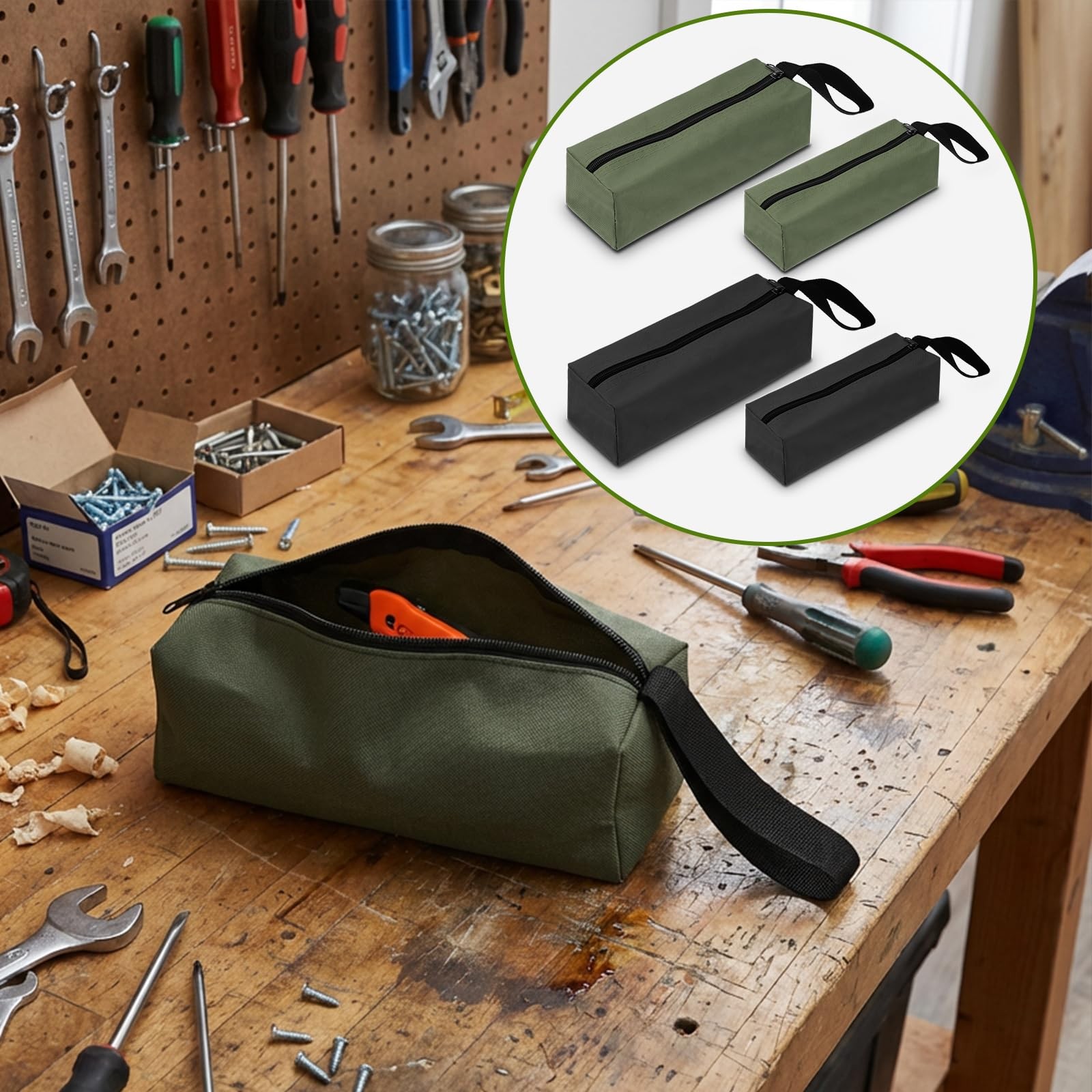 Heavy Duty Tool Pouches Zipper Bag Screwdriver Storage 11.8 9.84 In 4 PCS