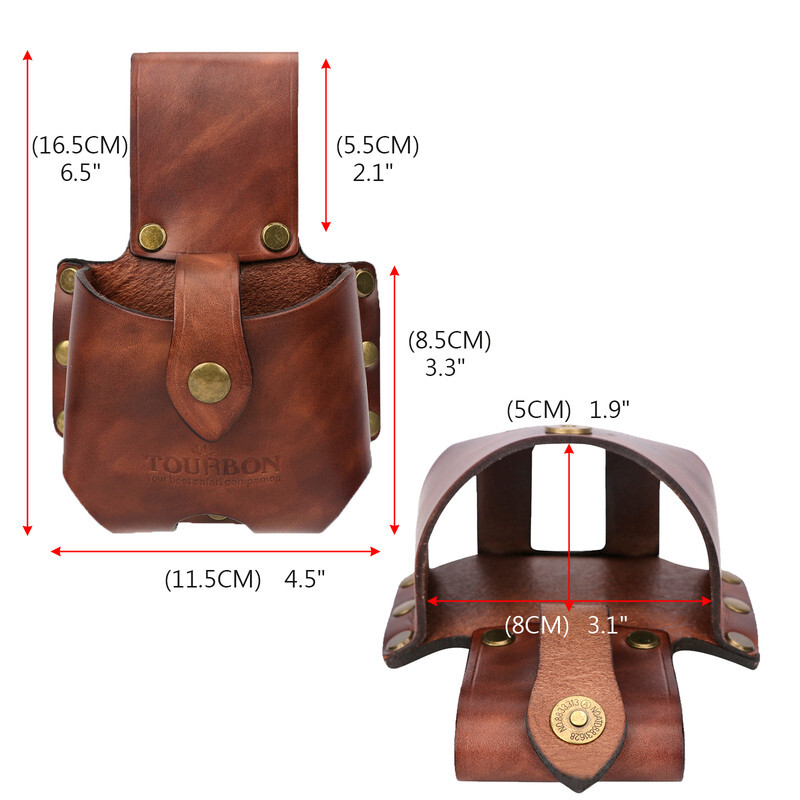 Tourbon Leather Tape Measuring Holder Case Tool Carrier Belt Holster Pouch Large
