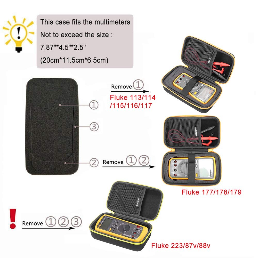 Carrying Case for Fluke 15B+/17B+/117/107/115/116/101/179/106/113/177/114/178…