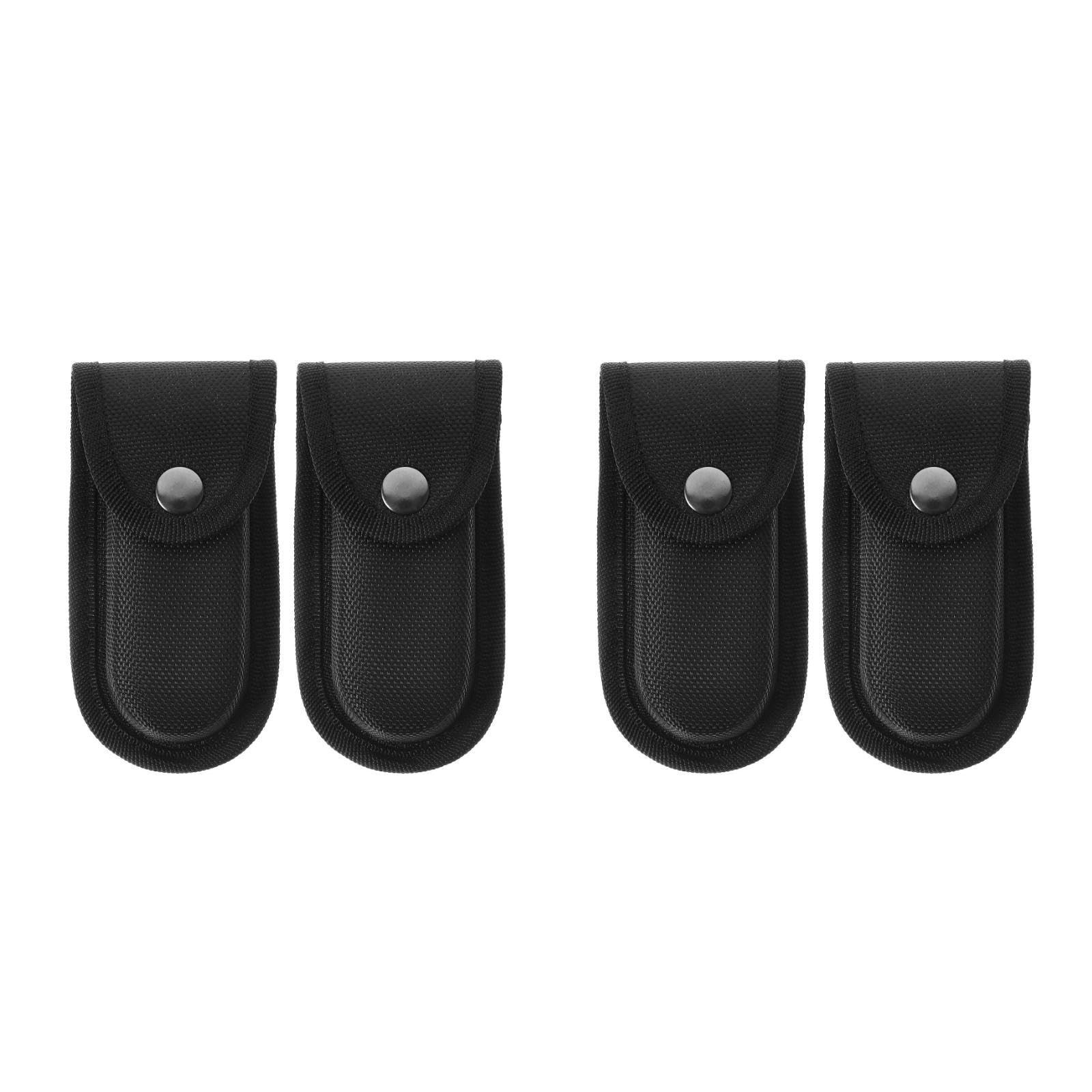 4 Pcs Black Nylon Pocket Sheath, 5.43×2.36×2.36in, Belt Clip, Tool Pouch