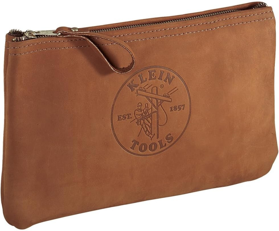 5139L Zipper Bag, Top-Grain Leather Tool Pouch with Strong Zipper Close, 12-1/2-
