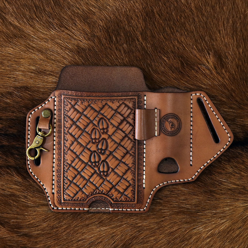 Leather Cell Phone Case Pouch Carry Holster Belt Knife Sheath Pen Holder