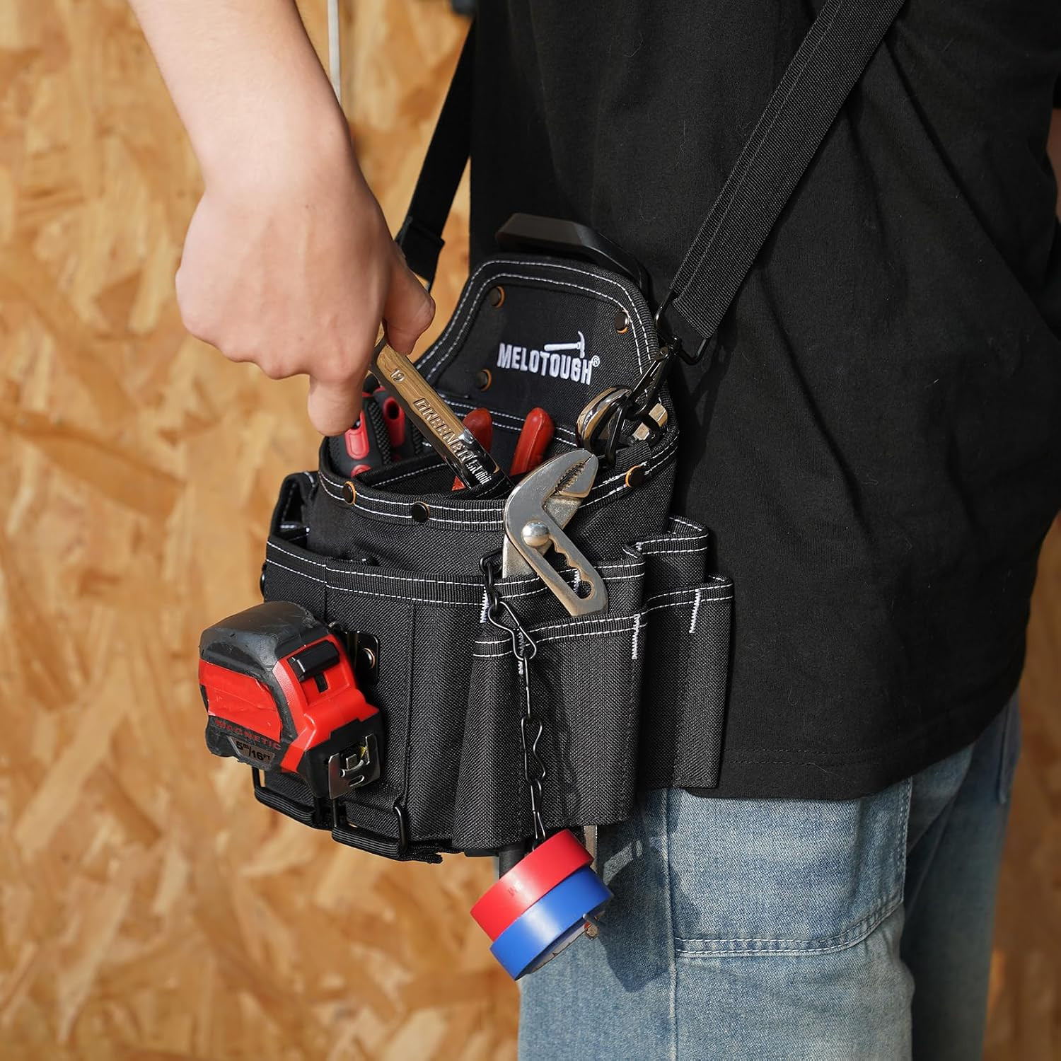 Professional Small Electrician Tool Pouch for Tool Belt Pockets with Belt Clip A