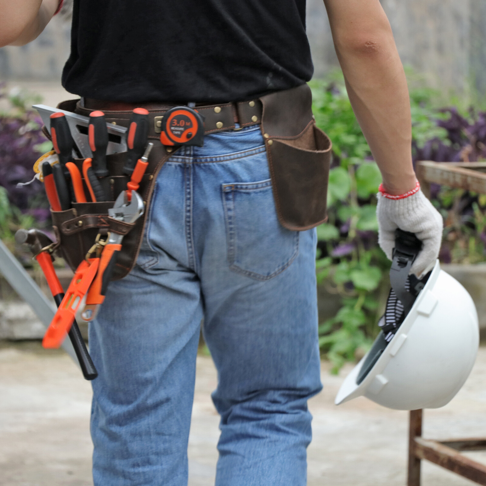 Leather Gardener Tools Belt Pouch Pruner Plier Holster Fruit Picking Hanging Bag