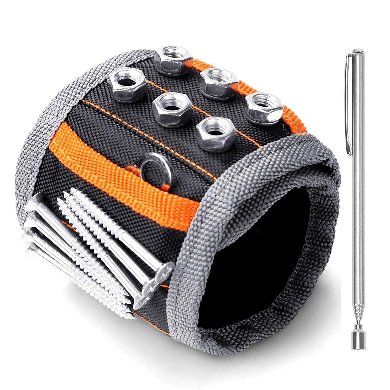 HORUSDY Magnetic 1PC Wristband,1PC Magnet Stick, Wristband