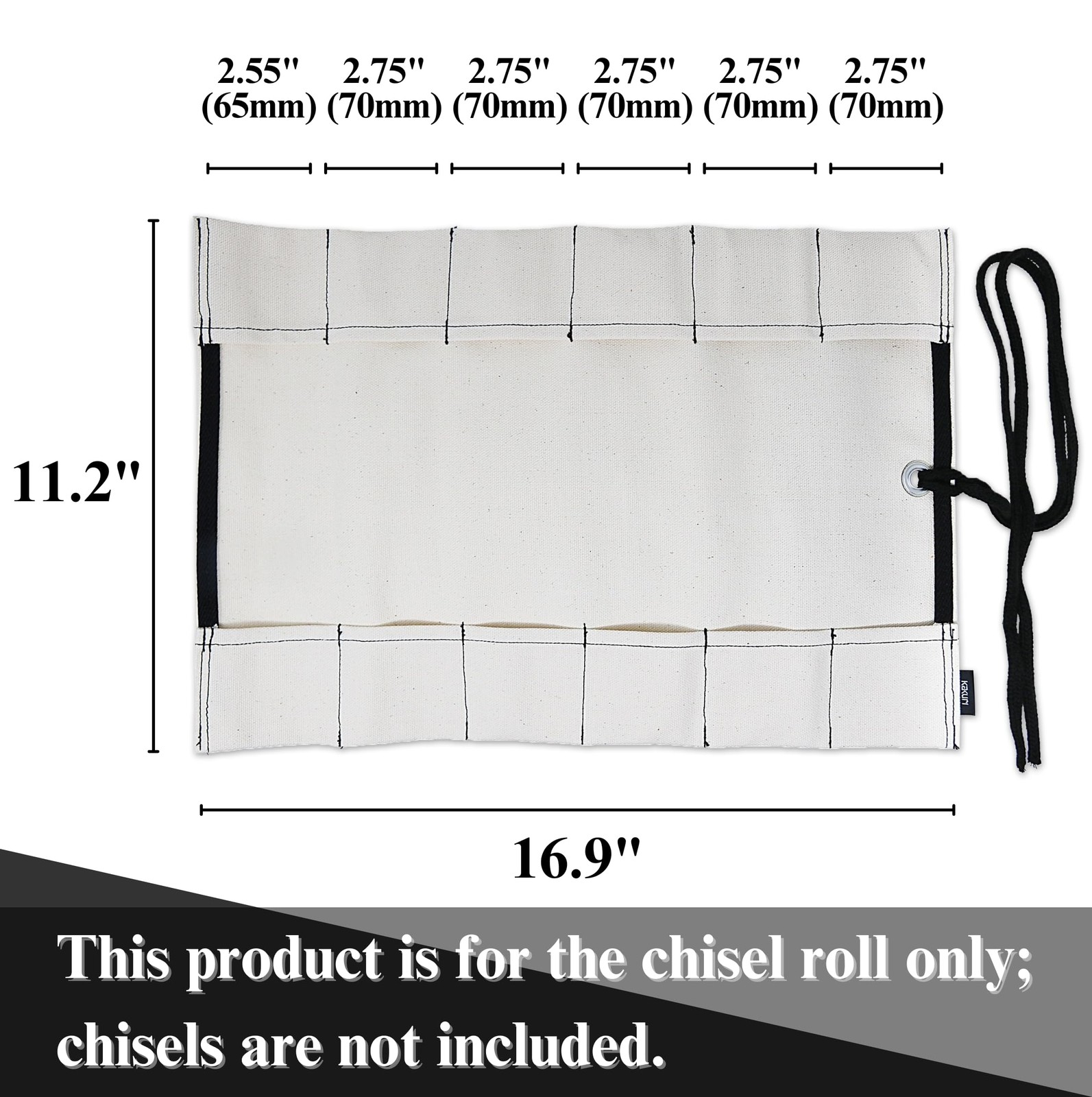 Chisel Roll Up Pouch, Heavy-Duty Canvas, 12 Pockets Tool Roll Bag Carrying Ca…