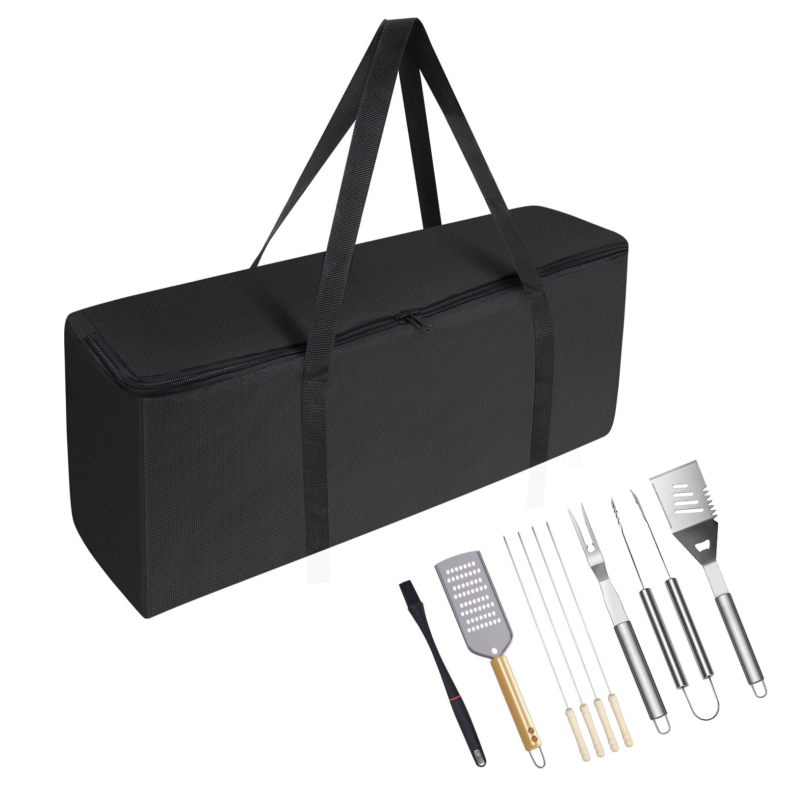 BBQ Tool Storage Bag, Heavy Duty BBQ Tools Bag, Waterproof -600D Oxford Cloth, O