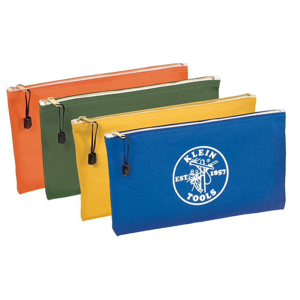 Klein Tools 5140 Canvas Zipper Bag, Tool Pouch, Bank Deposit Utility Bag, 12….