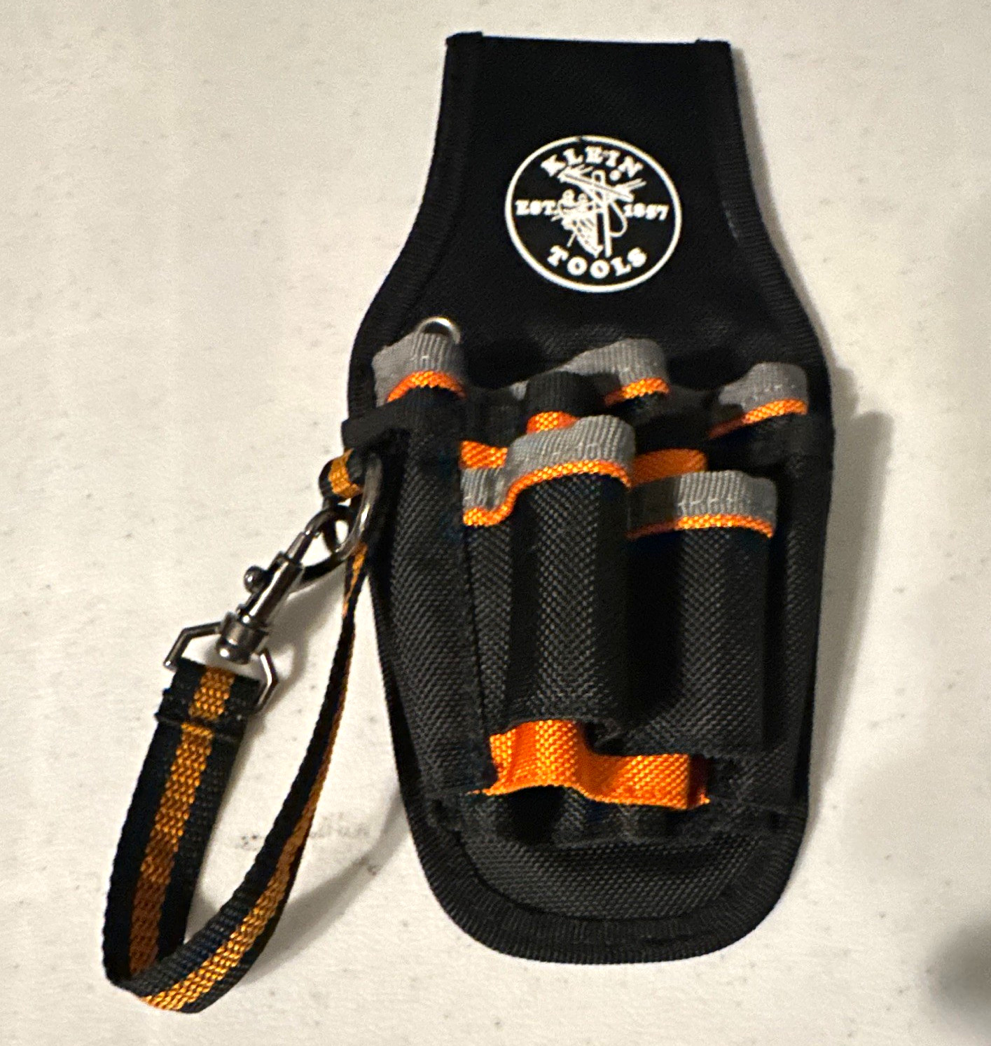 Klein Tools Black/Orange Nylon Tool Pouch with Lanyard, 1 Item
