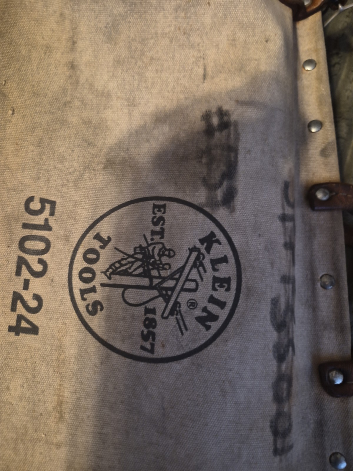 Klein Tools Bag 5102-24 Heavy Canvas 24″ Lineman Storage Tote Vintage