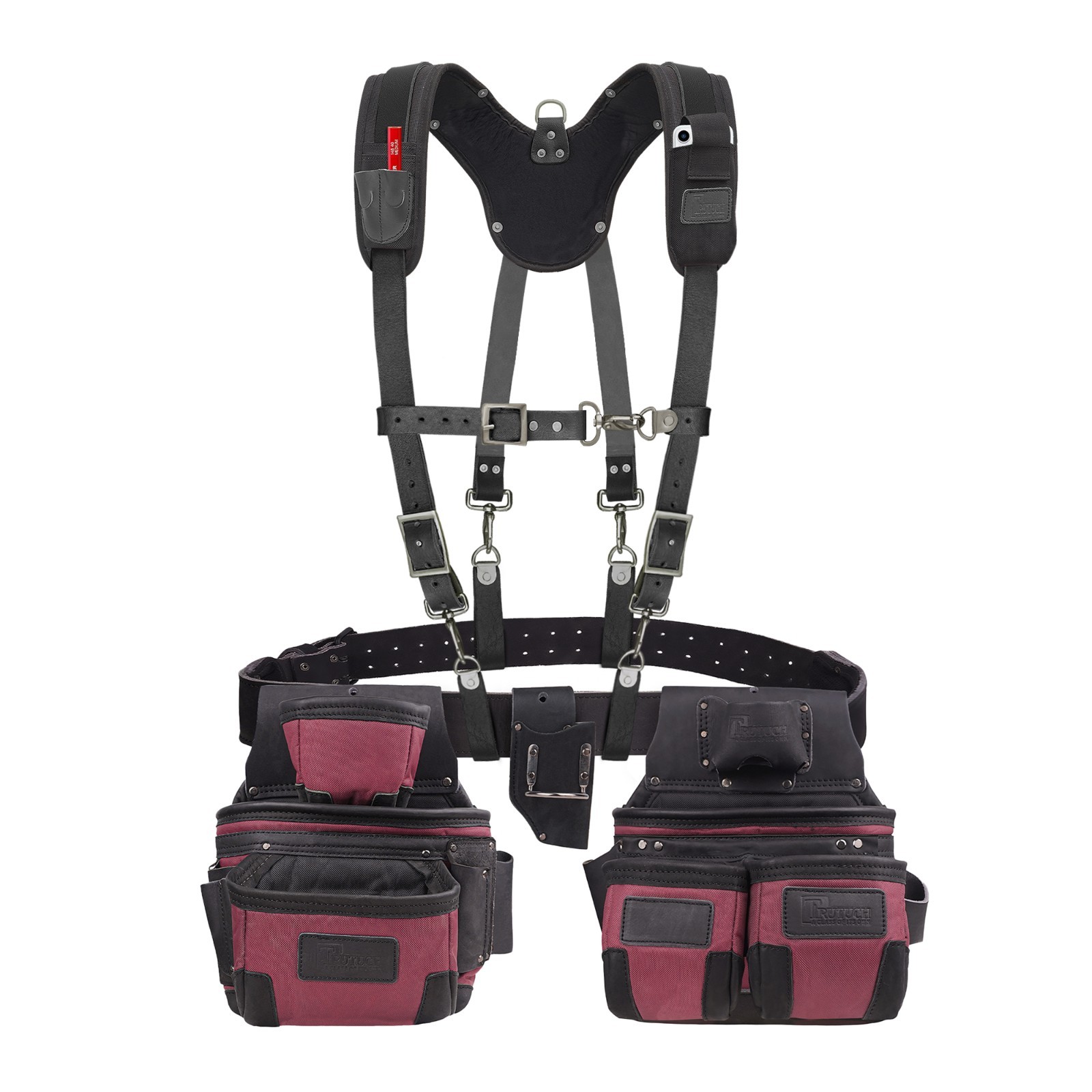 TRUTUCH Nylon and Leather Tool Belt with Leather Work Suspender | Construction
