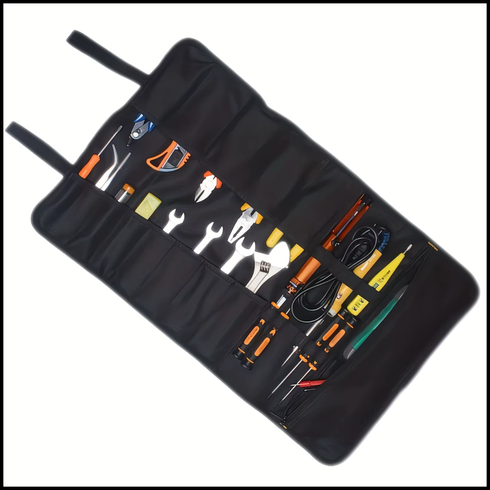 22 Pockets Wrench Roll up Pouch Wrench Organizer Bag w/ Handle Holder Oxford US