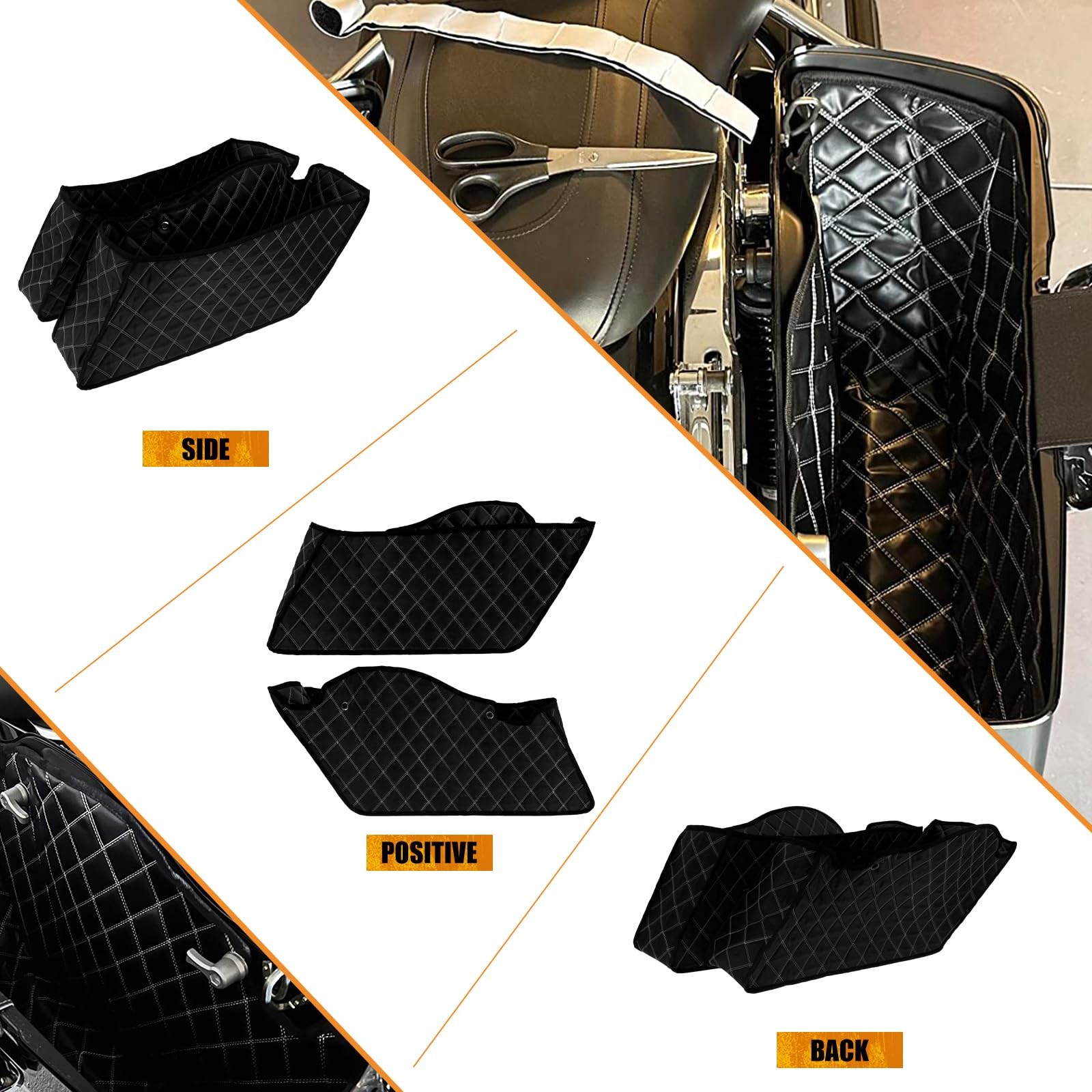 Motorcycle Drop-in Saddlebag Liners Non-Stretched Non-Tapered Fits for Harley…